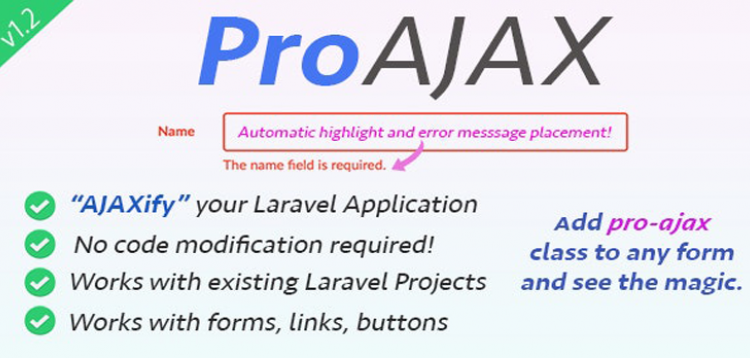 Item cover for download ProAjax - Automatically Ajaxify Your Laravel Application
