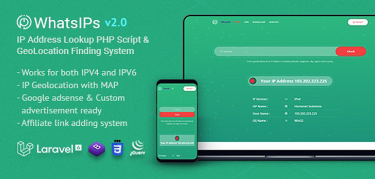 Item cover for download WhatsIPs | IP Address Lookup PHP Script