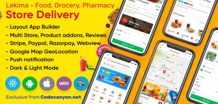 Item cover for download Lekima - Store Delivery Full React Native Application for Wordpress WooCommerce