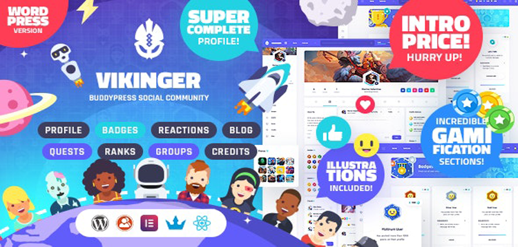 Item cover for download Vikinger - BuddyPress and GamiPress Social Community