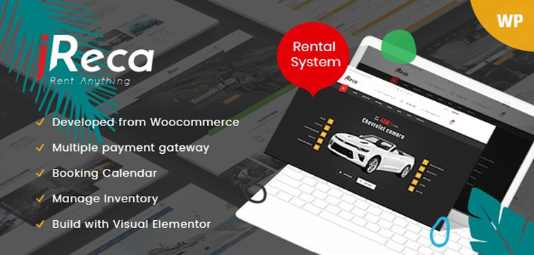 Item cover for download Ireca - Car Rental Boat, Bike, Vehicle, Calendar WordPress Theme