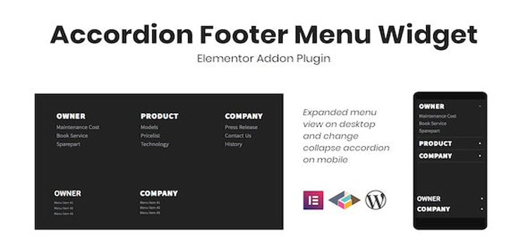 Item cover for download Accordion Footer Menu Widget For Elementor