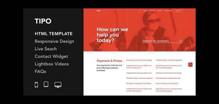 Item cover for download TIPO Helpdesk and Documentation HTML5 Responsive Template