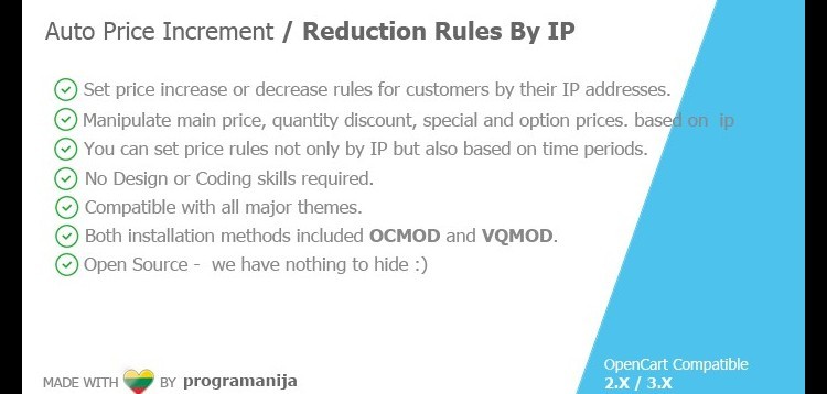 Item cover for download Auto Price Increment / Reduction Rules By GeoIP