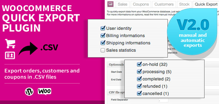 Item cover for download WooCommerce Quick Export Plugin