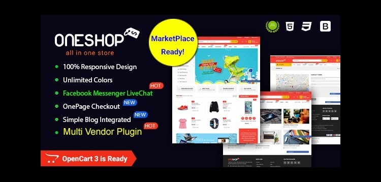 Item cover for download OneShop - Drag & Drop Muti-vendor & Multipurpose Responsive OpenCart 3 Theme