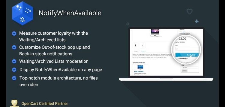 Item cover for download Notify When Available - Notify when a product is back in stock for Opencart