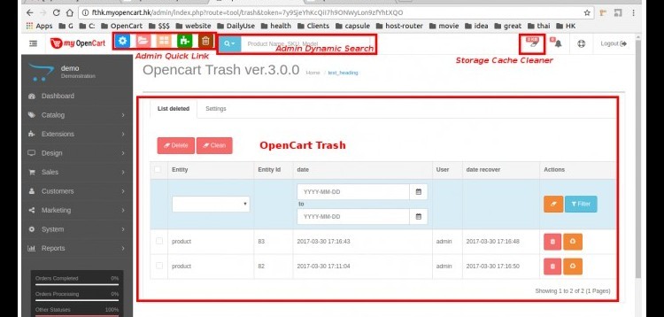 Item cover for download Opencart Trash - Restore what you deleted from Slasoft