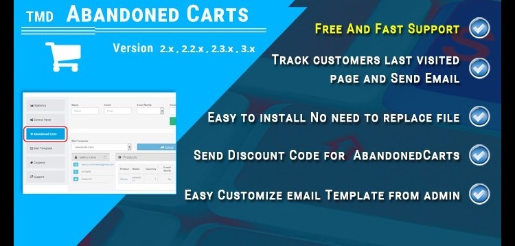 Item cover for download Recover Abandoned Carts for Opencart