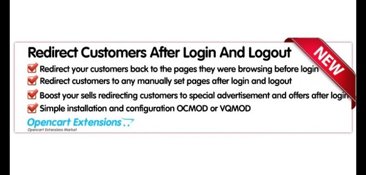 Item cover for download Redirect Customer After Login And Logout for Opencart