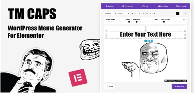 Item cover for download TM CAPS - WordPress Meme Generator For Elementor