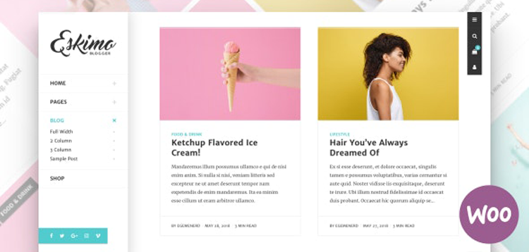 Item cover for download Eskimo - Minimal Personal WordPress Blog & Shop Theme