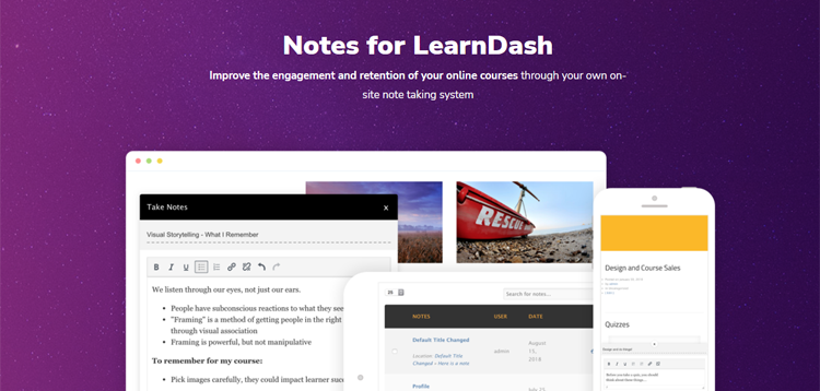Item cover for download SnapOrbital LearnDash Notes