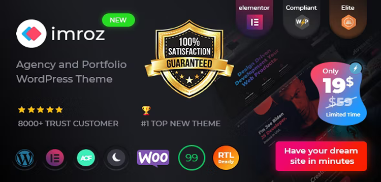 Item cover for download Imroz - Agency & Portfolio WordPress Theme