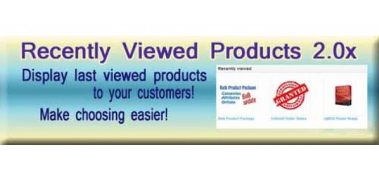 Item cover for download (Ocmod) Recently Viewed Products