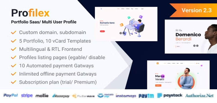 Item cover for download Profilex - Portfolio Builder SAAS / Multi-User Profile (Multitenancy)