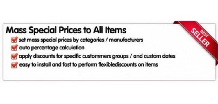 Item cover for download Mass Discount, Special Prices to Items - OpenCart