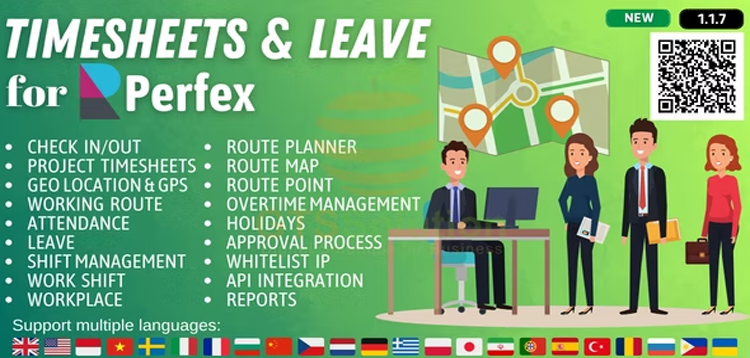 Item cover for download Timesheets and Leave Management module for Perfex CRM