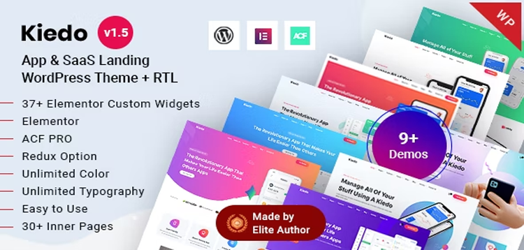 Item cover for download Kiedo - App & SaaS Software Landing WordPress Theme