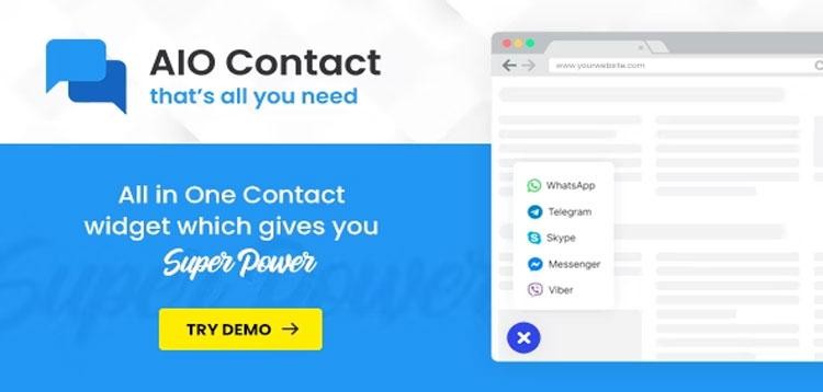 Item cover for download AIO Contact - All in One Contact Widget - Support Button