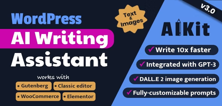 Item cover for download AIKit - WordPress AI Writing Assistant / OpenAI GPT