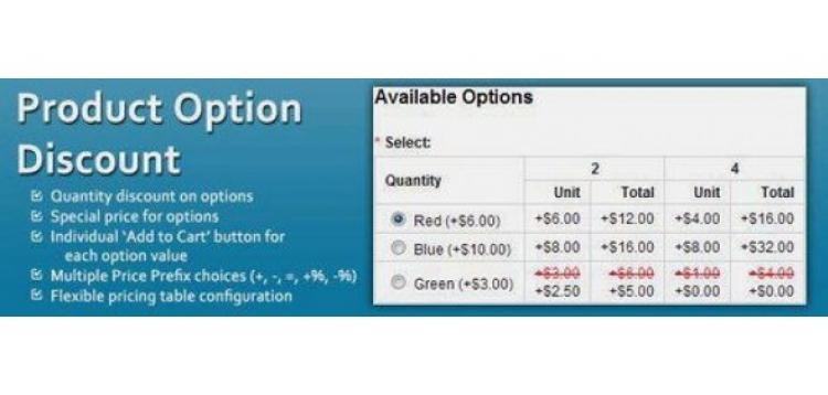 Item cover for download Product Option Discount