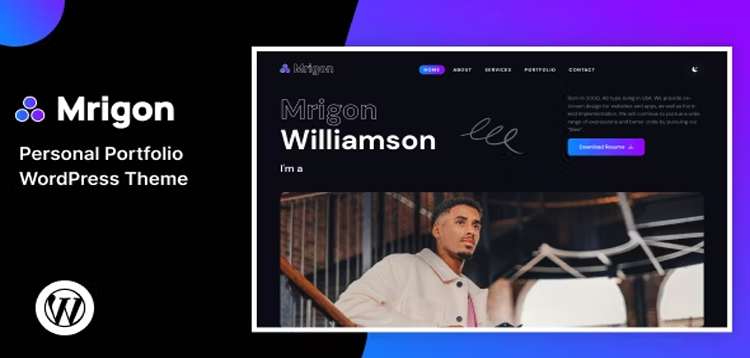Item cover for download Mrigon – Personal Portfolio WordPress Theme