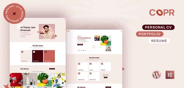 Item cover for download Copr - One Page Personal Portfolio, CV and Resume WordPress Theme