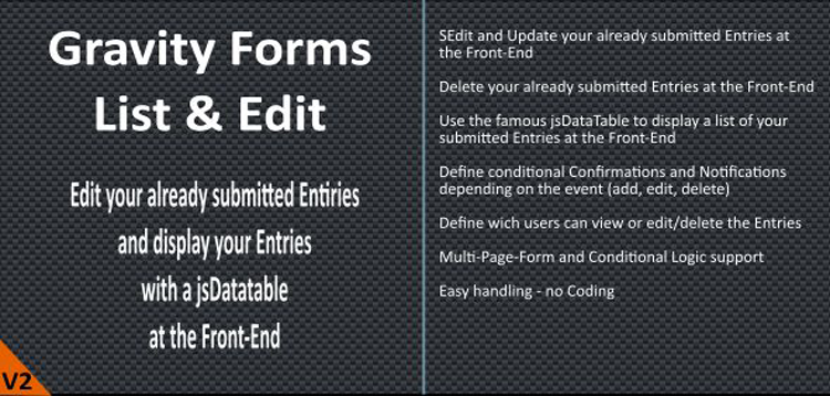 Item cover for download Gravity Forms - List & Edit