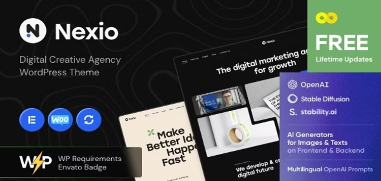 Item cover for download Nexio - Digital Creative Agency WordPress Theme + AI