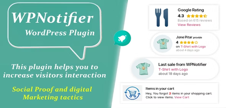 Item cover for download WPNotifier - Notification WordPress Marketing Plugin For Visitors Attention and Social Proof