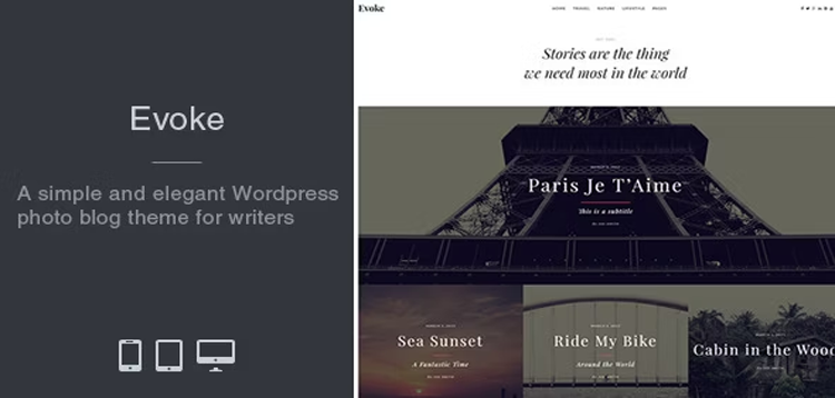 Item cover for download Evoke - Photo Stories WordPress Blog Theme