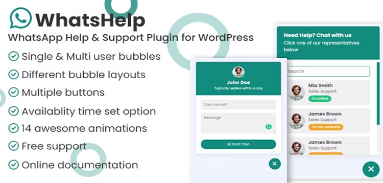 Item cover for download WhatsApp Chat Support Pro WordPress Plugin