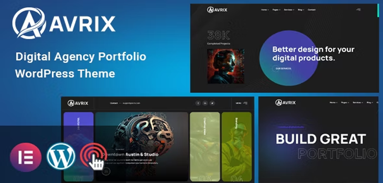Item cover for download Avrix - Digital Agency Portfolio WordPress