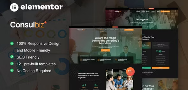 Item cover for download ConsulBiz - Business Consultant Elementor Template Kit