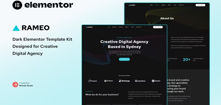 Item cover for download Rameo - Dark Digital Agency Elementor Template Kit