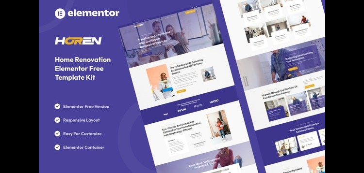 Item cover for download Horen - Home Renovation Services Elementor Template Kit