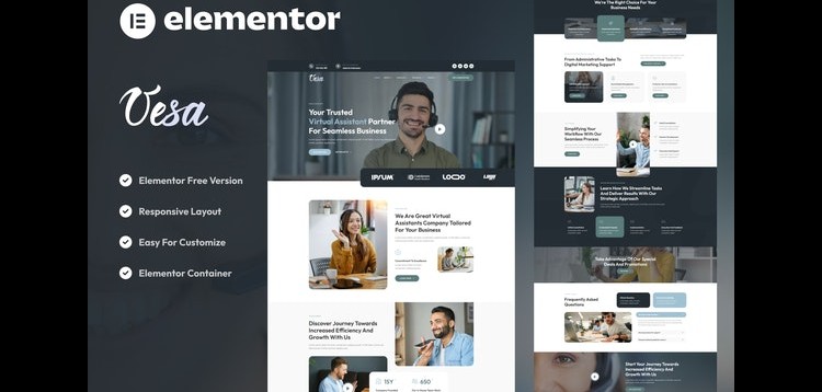 Item cover for download Vesa - Virtual Assistant Business Elementor Template Kit