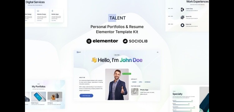 Item cover for download Talent - Personal Portfolios & Resume Elementor Template Kit