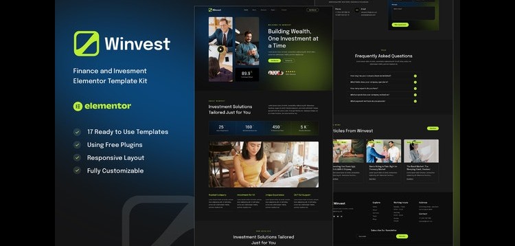 Item cover for download Winvest - Finance & Investment Elementor Template Kit