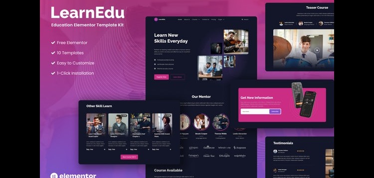 Item cover for download LearnEdu- Education & Online Learning Elementor Template Kit