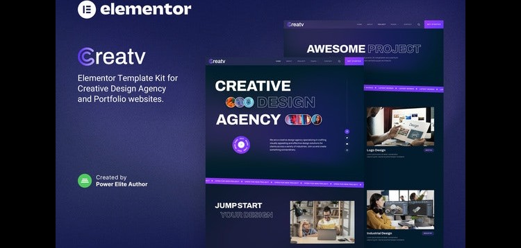 Item cover for download Creatv– Creative Design Agency Elementor Template Kit