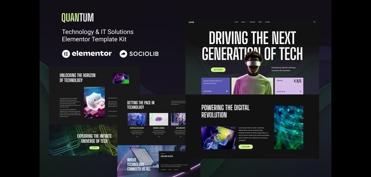 Item cover for download Quantum- Technology & IT Solutions Elementor Template Kit