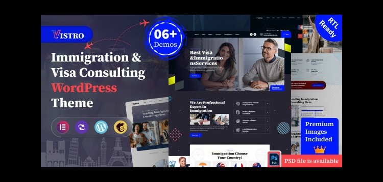 Item cover for download Vistro- Visa Immigration WordPress Theme