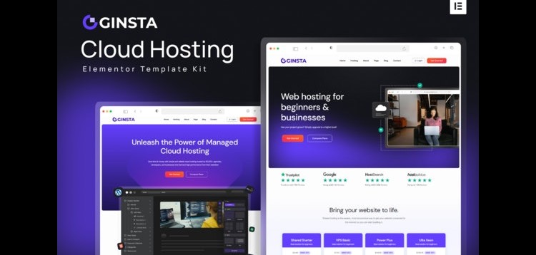 Item cover for download Ginsta - Cloud Hosting Company Elementor Template Kit