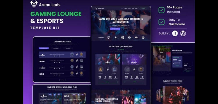 Item cover for download Arena Lads - Esports & Gaming Elementor Template Kit