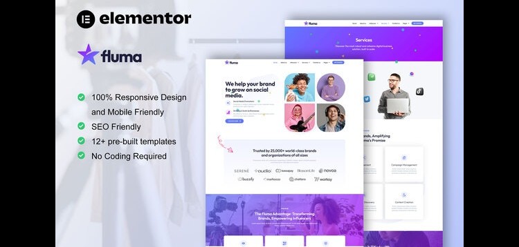 Item cover for download Fluma - Influencer Marketing Agency Elementor Pro Template Kit