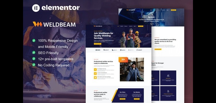 Item cover for download WeldBeam - Welding Services & Industrial Elementor Template Kit