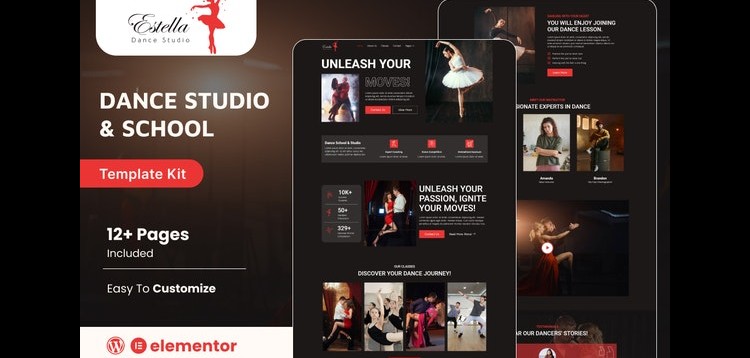 Item cover for download Estella - Dance School & Studio Elementor Template Kit