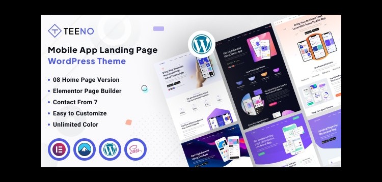 Item cover for download Teeno - App Landing WordPress Theme